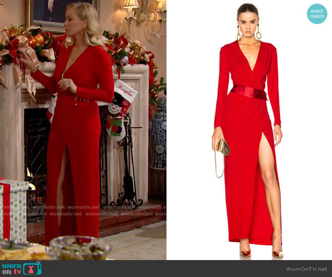 Alexandre Vauthier Long Sleeve Maxi Dress worn by Brooke Logan (Katherine Kelly Lang) on The Bold and the Beautiful