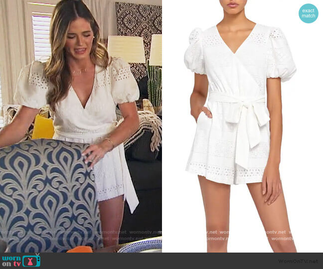 Alice + Olivia Paulina Puff Sleeve Romper