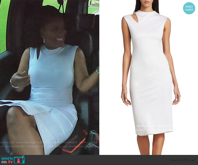 Alice + Olivia Delora Cutout Sheath Dress worn by Kandi Burruss on The Real Housewives of Atlanta