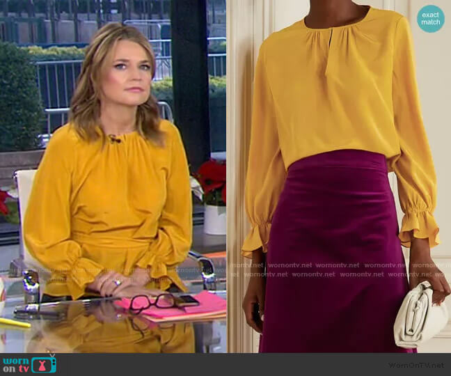 ARoss Girl x Soler Amanda Silk crepe de chine Top worn by Savannah Guthrie on Today
