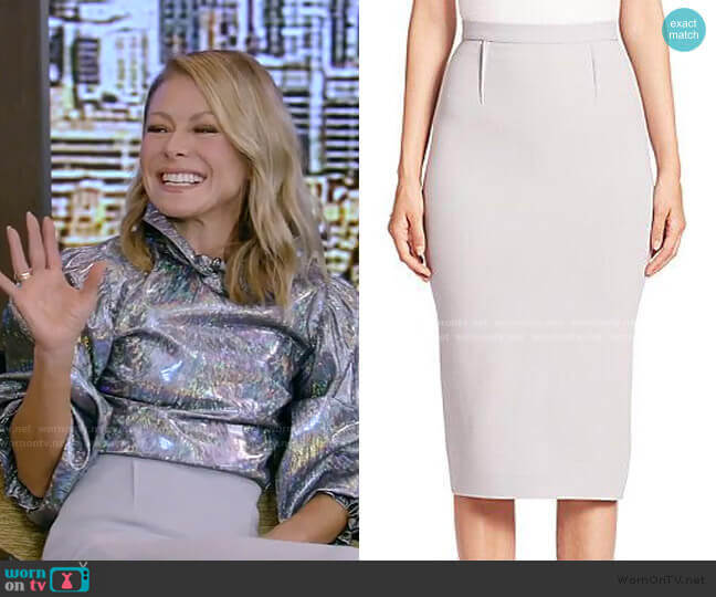 Roland Mouret Arreton Pencil Skirt worn by Kelly Ripa on Live with Kelly and Mark