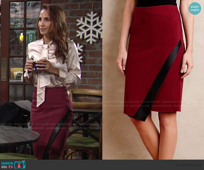 Bailey 44 Astin Wrap Skirt worn by Lily Winters (Christel Khalil) on The Young and the Restless