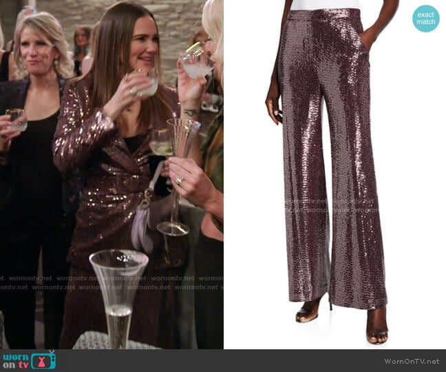 Badgley Mischka Collection Sequin Pants worn by Meredith Marks on The Real Housewives of Salt Lake City