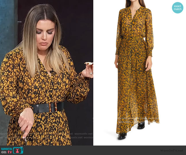 Ba&sh Lisi Print Long Sleeve Shirtdress worn by Carissa Loethen Culiner on E! News