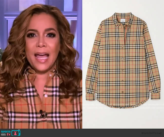 Burberry Checked cotton-blend shirt worn by Sunny Hostin on The View