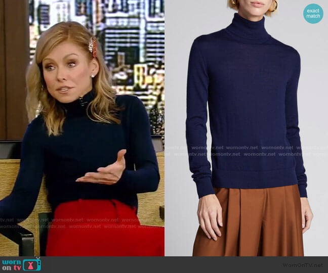 Ralph Lauren Cashmere Turtleneck Sweater worn by Kelly Ripa on Live with Kelly and Mark