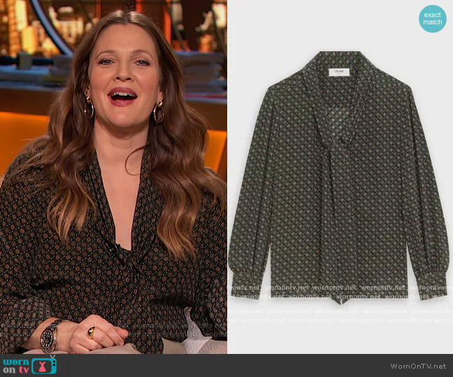 Celine Lavalliere Blouse worn by Drew Barrymore on The Drew Barrymore Show