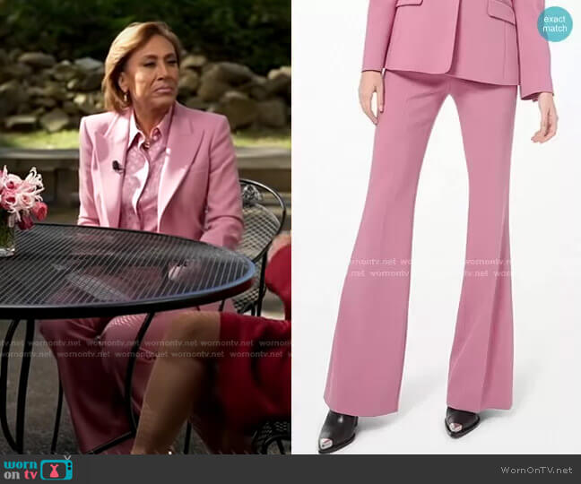 Michael Kors Charlie Stretch Pebble Crepe Flared Pants worn by Robin Roberts on Good Morning America