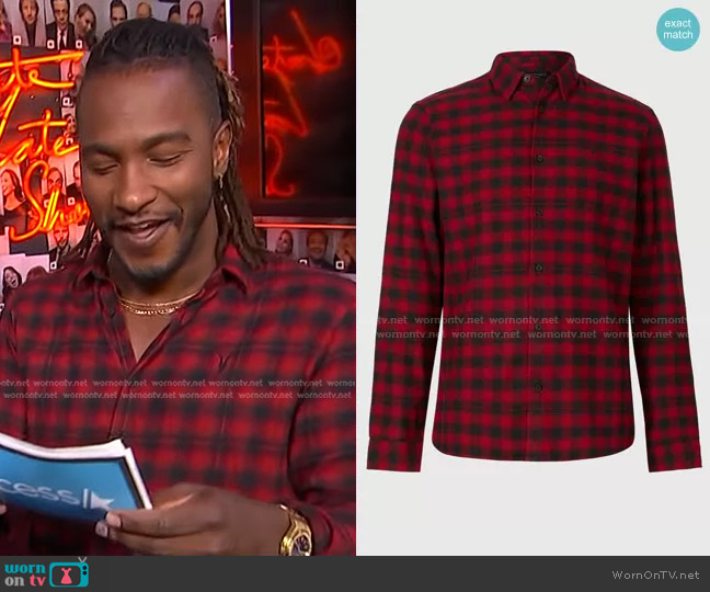 All Saints Chetco Shirt worn by Scott Evans on Access Hollywood