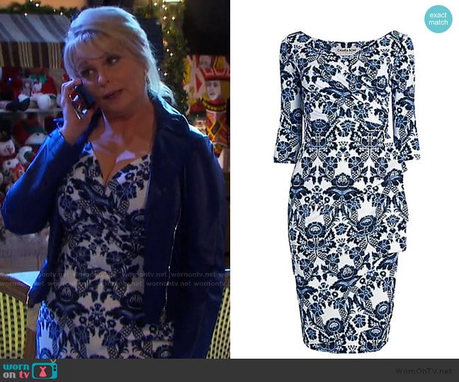 Chiara Boni La Petite Robe Florien Print Wrap Dress worn by Bonnie Lockhart (Judi Evans) on Days of our Lives