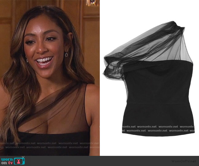 Cushnie Evening Top worn by Tayshia Adams on The Bachelorette