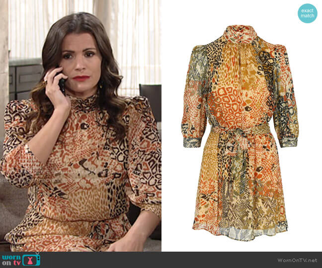 Dream Catcher Autumn Colored Mock Neck Dress worn by Chelsea Lawson (Melissa Claire Egan) on The Young and the Restless
