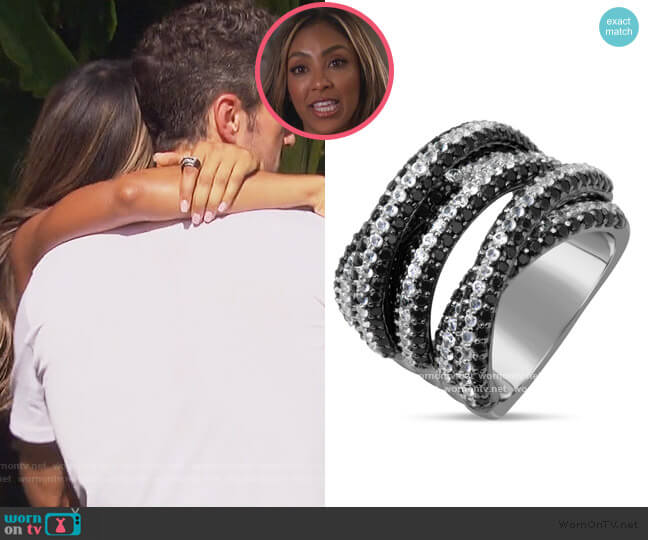Dilamani Black Spinel & White Sapphire Ring worn by Tayshia Adams on The Bachelorette