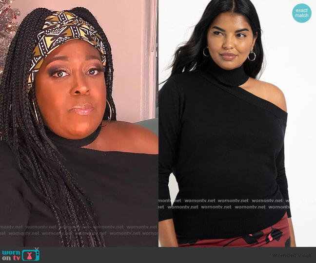 Eloquii Cold Shoulder Sweater worn by Loni Love on The Real