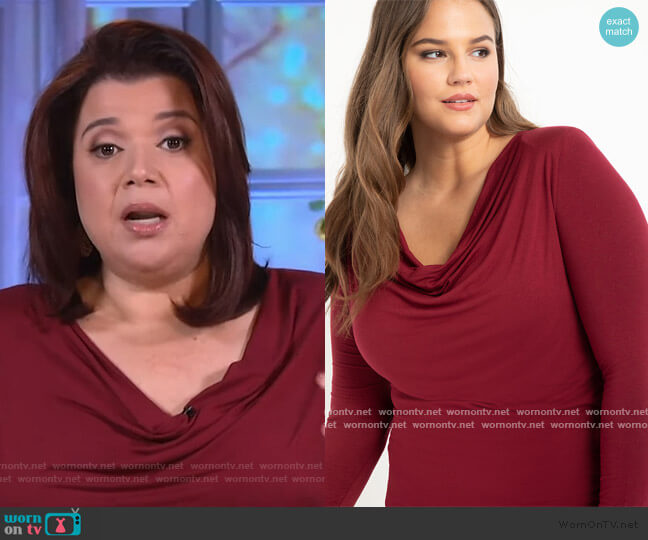 Eloquii Cowl Neck Tee worn by Ana Navarro on The View