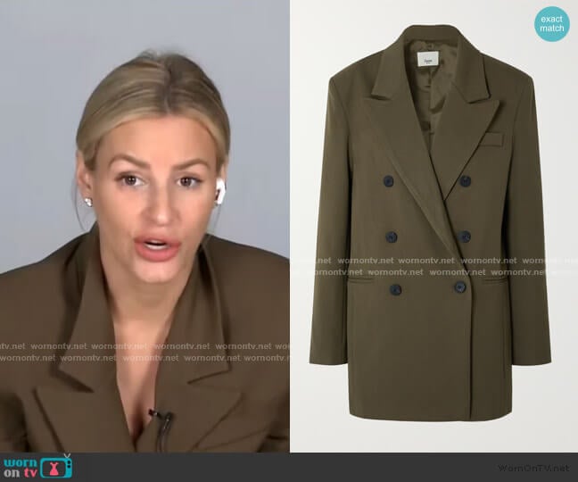 Frankie Shop Julie Double-Breasted Blazer worn by Morgan Stewart on E! News