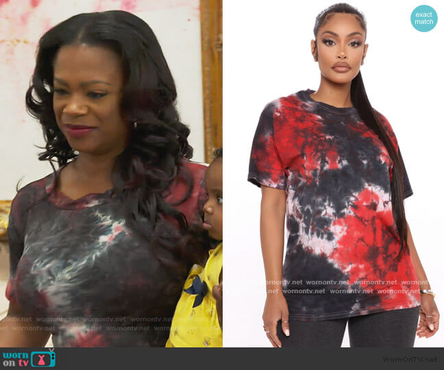 Fashion Nova Come Through Tie Dye Top worn by Kandi Burruss on The Real Housewives of Atlanta