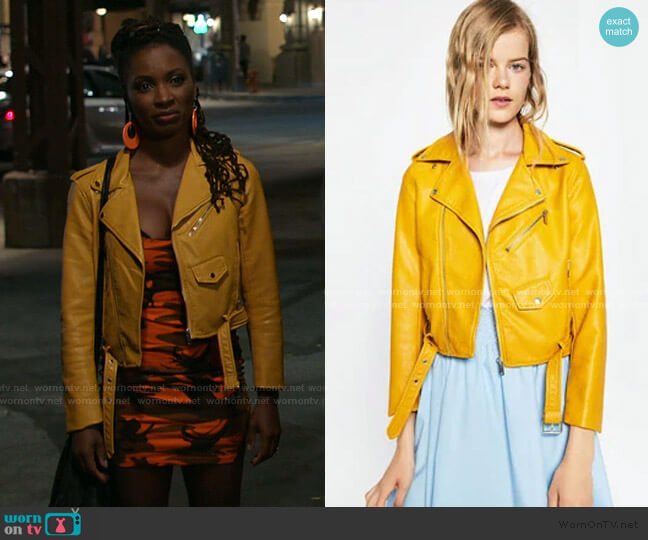 Zara Faux Leather Jacket worn by Veronica Fisher (Shanola Hampton) on Shameless