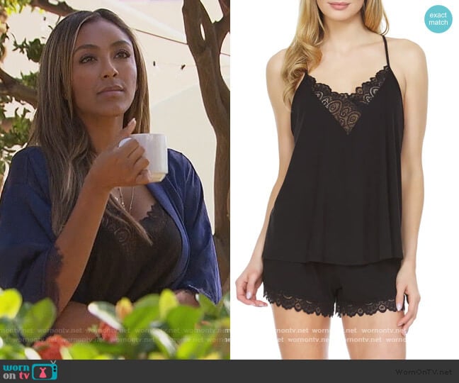 Flora Nikrooz Floretta II Knit Short Pajamas worn by Tayshia Adams on The Bachelorette