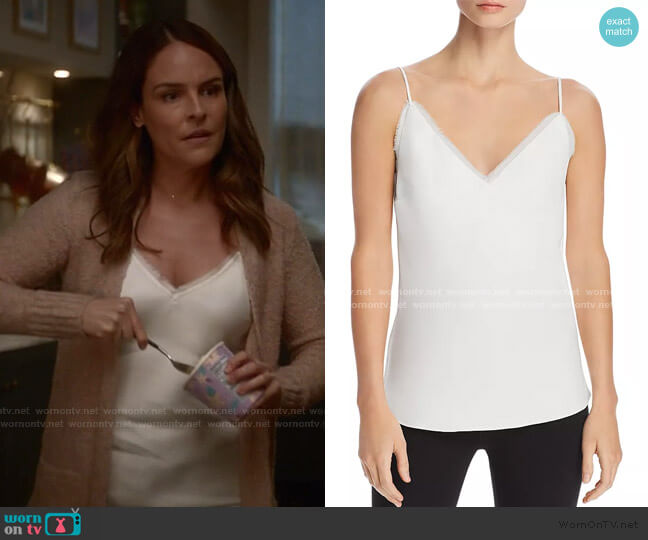 Frame Fray Edge Satin Camisole worn by Isabella Colón (Yara Martinez) on Bull
