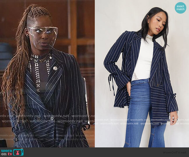 Free People Stella Blazer worn by Vanessa Johnson (Samantha Marie Ware) on All Rise