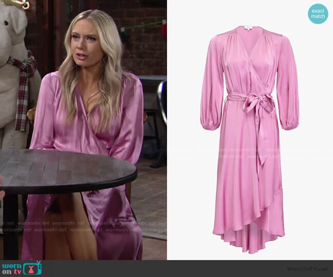 Ghost Aggie Waist Tie Wrap Dress worn by Abby Newman (Melissa Ordway) on The Young and the Restless