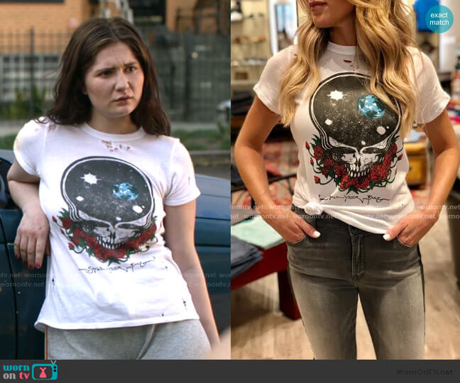 Chaser Grateful Dead Space Your Face Tee worn by Debbie Gallagher (Emma Kenney) on Shameless