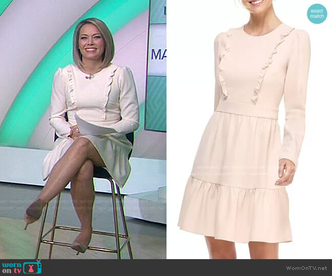 Gal Meets Glam Hayley Ruffle Detail Long Sleeve Dress worn by Dylan Dreyer on Today