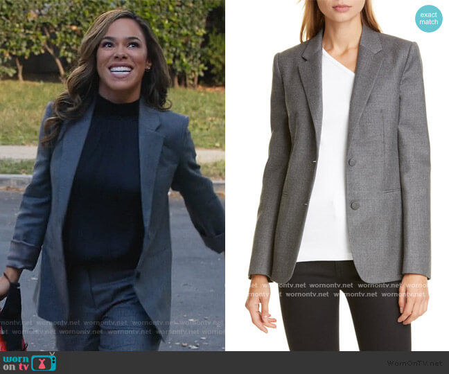 Helmut Lang Wool-flannel blazer worn by Emily Lopez (Jessica Camacho) on All Rise