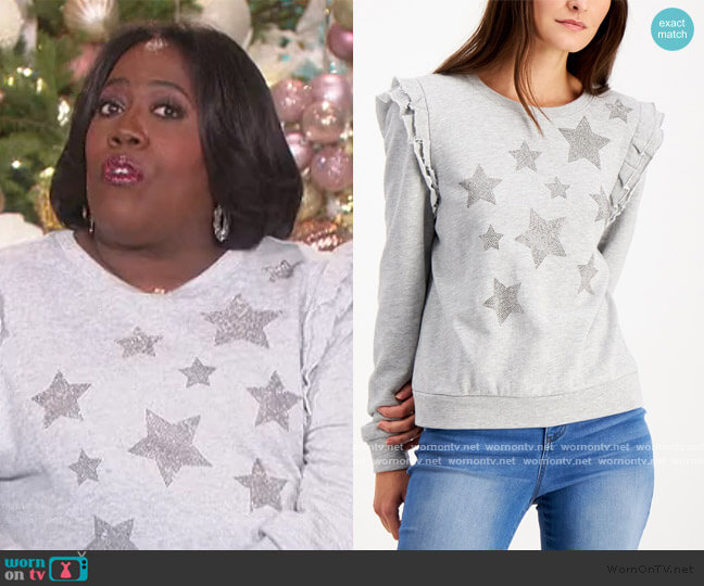 INC International Concepts INC Ruffled Star Sweatshirt worn by Sheryl Underwood on The Talk