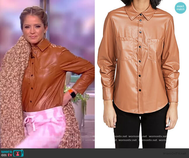 Jonathan Simkhai Ryder Pleated Sleeve Shirt worn by Sara Haines on The View