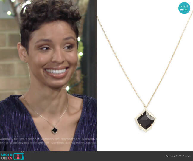 Kendra Scott Kacey Pendant Necklace worn by Elena Dawson (Brytni Sarpy) on The Young and the Restless