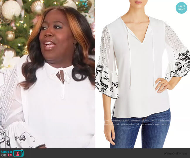 Kobi Halperin Colene Silk Tunic worn by Sheryl Underwood on The Talk