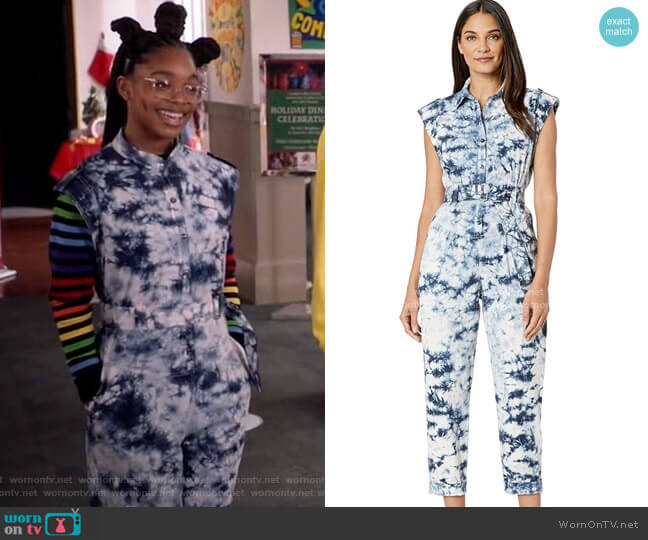 Rebecca Taylor Sleeveless Tie-Dye Jumpsuit worn by Diane Johnson (Marsai Martin) on Black-ish