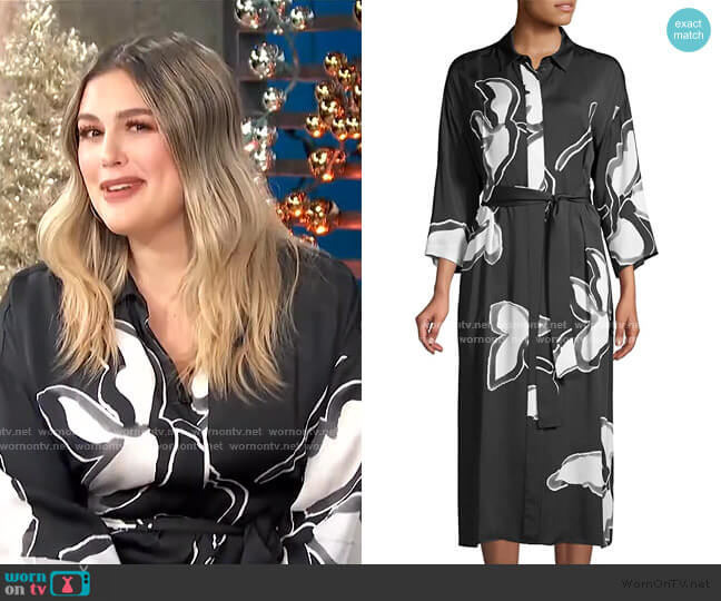 Lafayette 148 New York Rhodes Floral Midi Shirtdress worn by Carissa Loethen Culiner on E! News