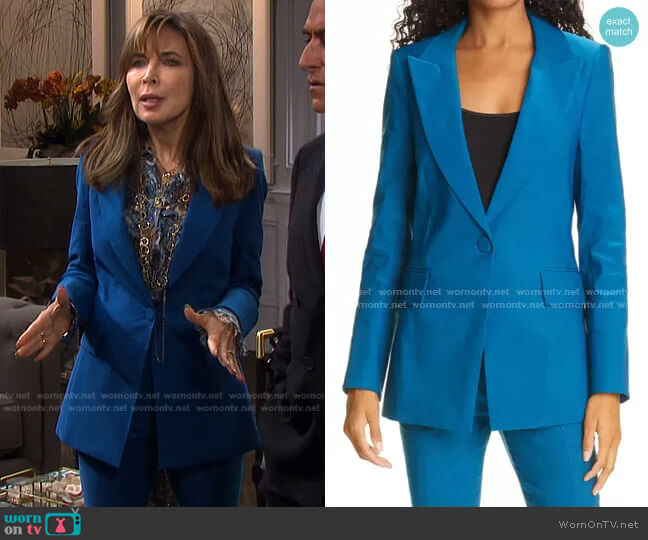 Veronica Beard Long & Lean Dickey Jacket worn by Kate Roberts (Lauren Koslow) on Days of our Lives