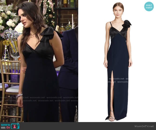 Marchesa Notte Sleeveless Stretch Satin Gown worn by Lola Rosales (Sasha Calle) on The Young and the Restless