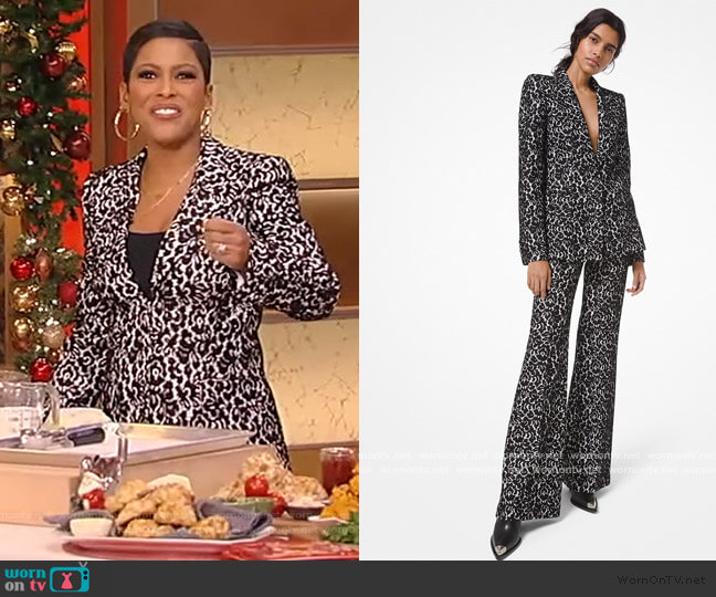 Michael Kors Lace and crepe blazer worn by Tamron Hall on Tamron Hall Show