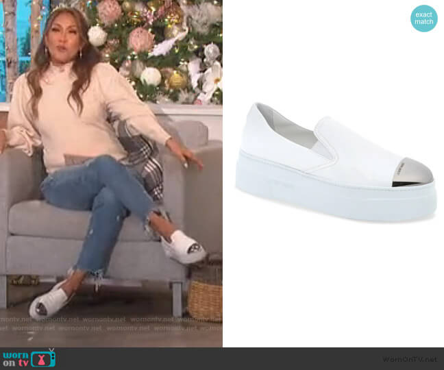 Miu Miu Platform Slip-On Sneaker worn by Carrie Inaba on The Talk