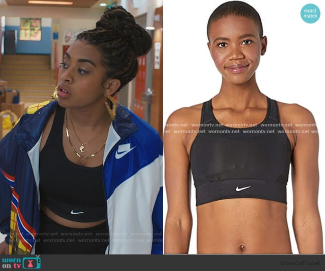 Nike Medium Pad Pocket Bra worn by Aisha (Alycia Pascual-Pena) on Saved By The Bell