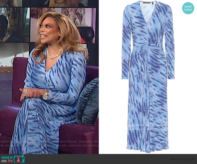 Rotate Birger Christensen Sierra tiger-print jersey midi dress worn by Wendy Williams on The Wendy Williams Show