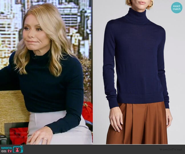 Ralph Lauren Cashmere Turtleneck Sweater worn by Kelly Ripa on Live with Kelly and Mark