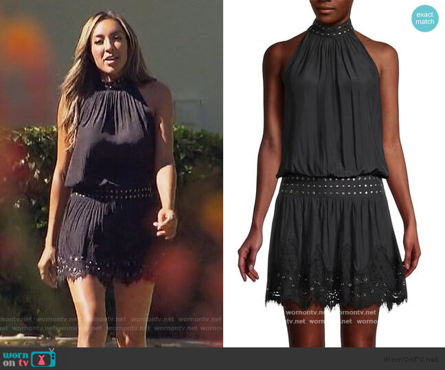 Ramy Brook Studded Blouson Mini Dress worn by Tayshia Adams on The Bachelorette