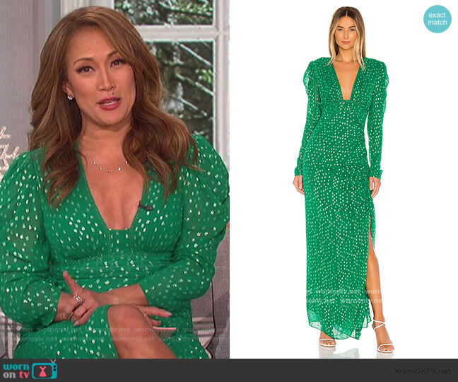 Rococo Sand Elna Dress worn by Carrie Inaba on The Talk