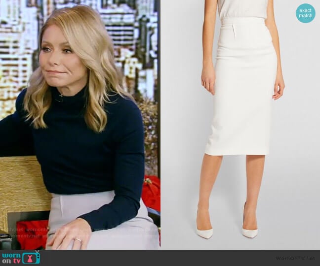 Roland Mouret Arreton Pencil Skirt worn by Kelly Ripa on Live with Kelly and Mark