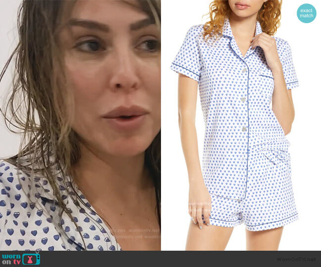Roller Rabbit Heart Short Pajamas worn by Kelly Dodd on The Real Housewives of Orange County