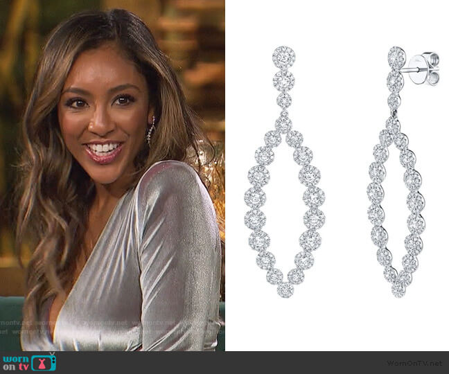 Shy Creation Diamond Earrings worn by Tayshia Adams on The Bachelorette