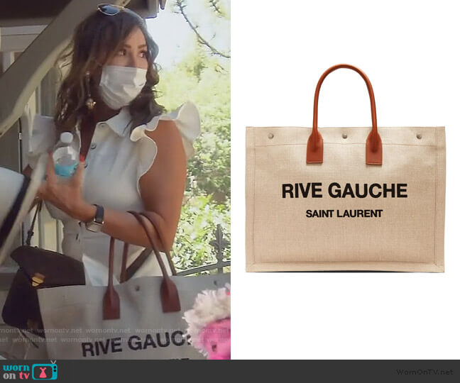 Saint Laurent Canvas Tote worn by Kelly Dodd on The Real Housewives of Orange County