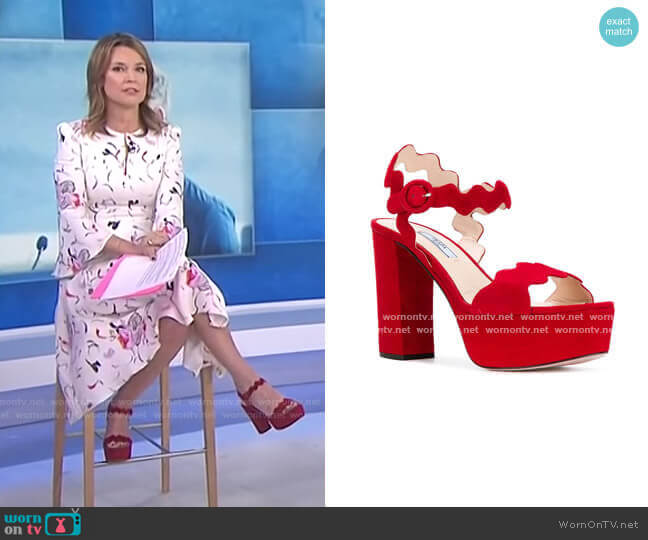 Prada Scalloped Platform Sandals worn by Savannah Guthrie on Today