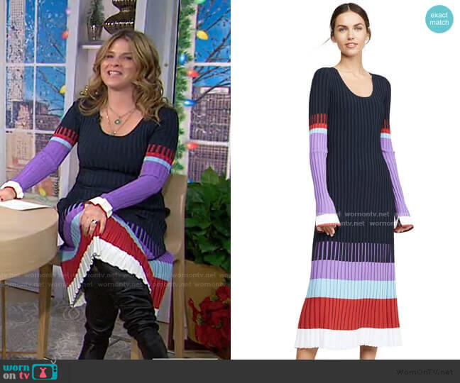 Prabal Gurung Scoop Neck Colorblock Dress worn by Jenna Bush Hager on Today